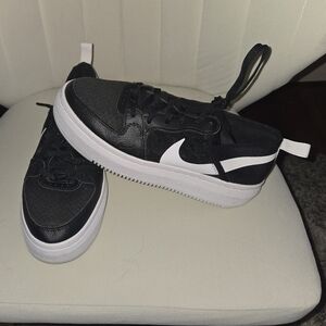 Nike Black and White Platform Sneakers